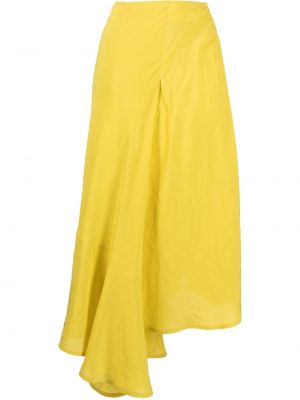 Ασύμμετρη midi φούστα ντραπέ Colville κίτρινο