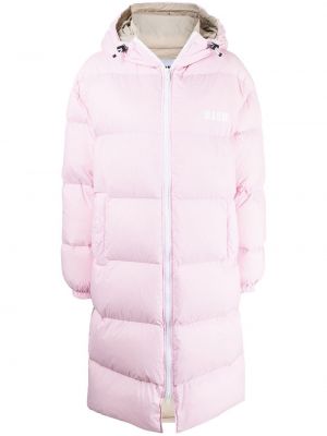 Palton cu glugă cu imagine Msgm roz