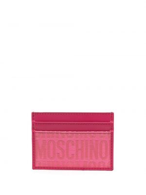 Leder geldbörse mit print Moschino pink