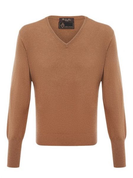 Шерстяной пуловер Loro Piana коричневый