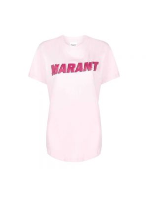 Koszulka z nadrukiem Isabel Marant Etoile różowa