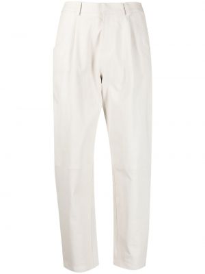 Pantaloni dritti di pelle Inès & Maréchal bianco