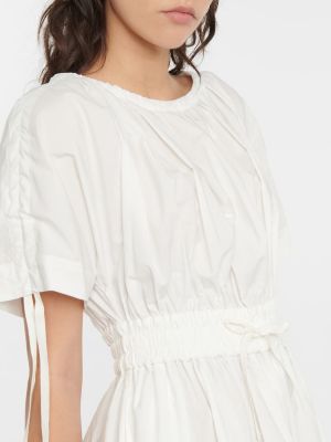 Bavlnené nylonové midi šaty Moncler biela