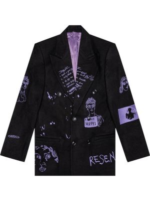 Пиджак с вышивкой Kidsuper черный