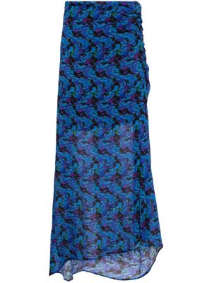 Φλοράλ midi φούστα με σχέδιο Iro μπλε