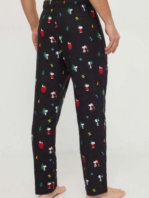 Pidžama s printom Hollister Co. crna