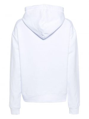 Kokvilnas kapučdžemperis ar sirsniņām Dsquared2 balts