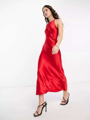 Атласное платье миди & Other Stories красное