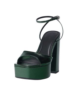 Sandále na podpätku Pull&bear zelená