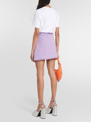 Βαμβακερή φούστα mini Versace μωβ