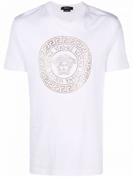 Camiseta de cristal Versace blanco