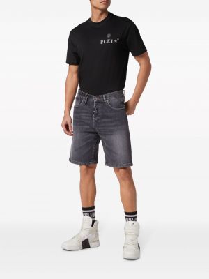 Shorts en jean taille basse Philipp Plein gris