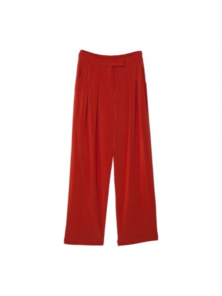 Szerokie spodnie eleganckie Max Mara czerwone