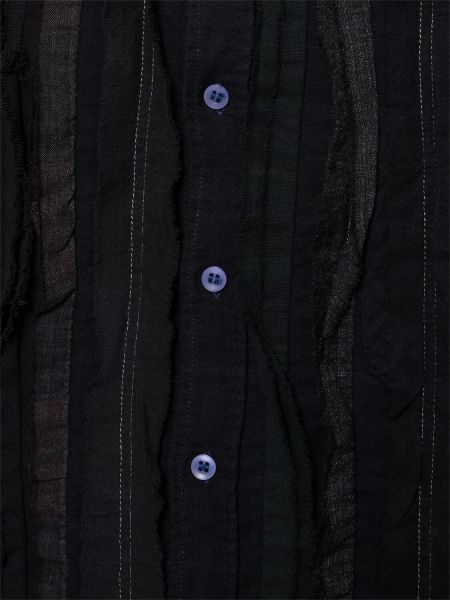 Βαμβακερό πουκάμισο φανελένιο Needles μαύρο