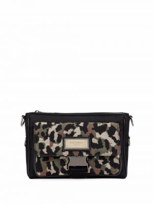 Jacquard schultertasche mit leopardenmuster Dolce & Gabbana schwarz