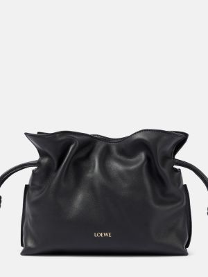Usnjena pisemska torbica Loewe črna