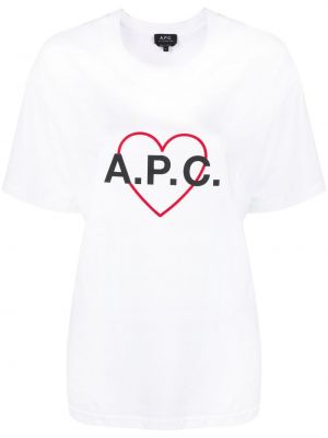 Bavlněné tričko se srdcovým vzorem A.p.c.