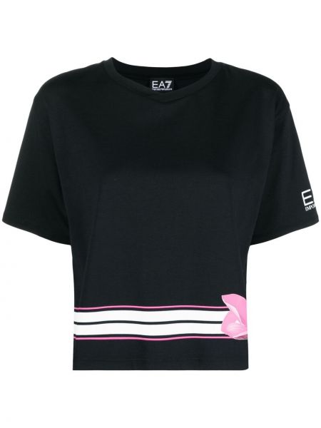Camiseta a rayas Ea7 Emporio Armani negro