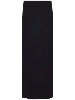 Plstěná vlnená dlhá sukňa s nízkym pásom Proenza Schouler čierna