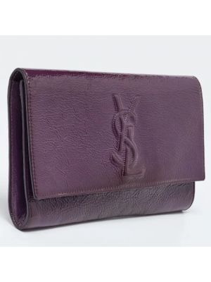 Bolso clutch de cuero Yves Saint Laurent Vintage violeta