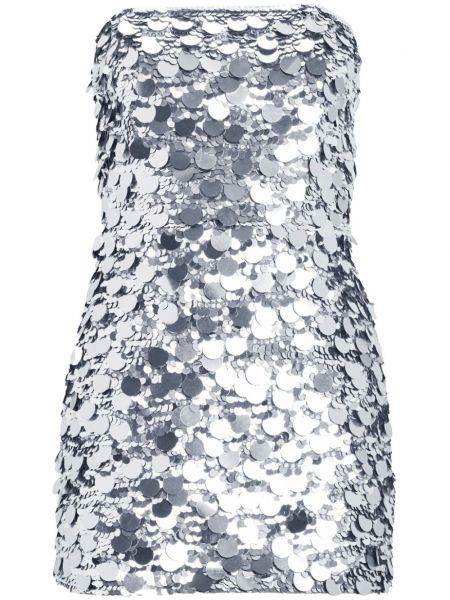 Mini obleka s cekini Retrofete srebrna