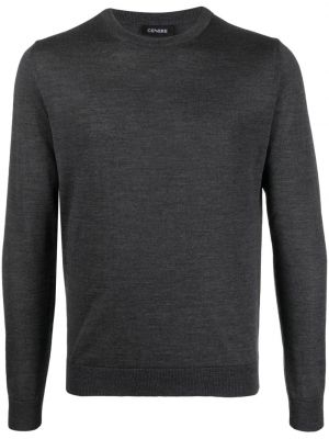 Vlnený sveter z merina Cenere Gb sivá