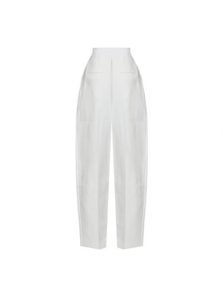 Pantalones con lazo de cintura alta Khaite blanco