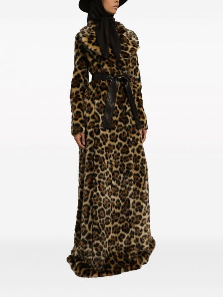 Kažokādas ar apdruku ar leoparda rakstu Dolce & Gabbana brūns