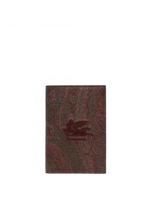 Jacquard paisley-muster mustriline rahakott Etro punane