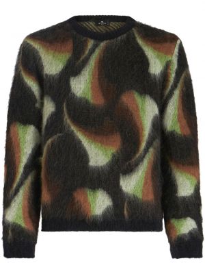 Moherowy sweter z nadrukiem w abstrakcyjne wzory Etro