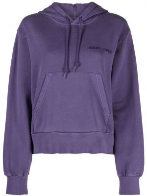 Medvilninis siuvinėtas džemperis su gobtuvu Carhartt Wip violetinė