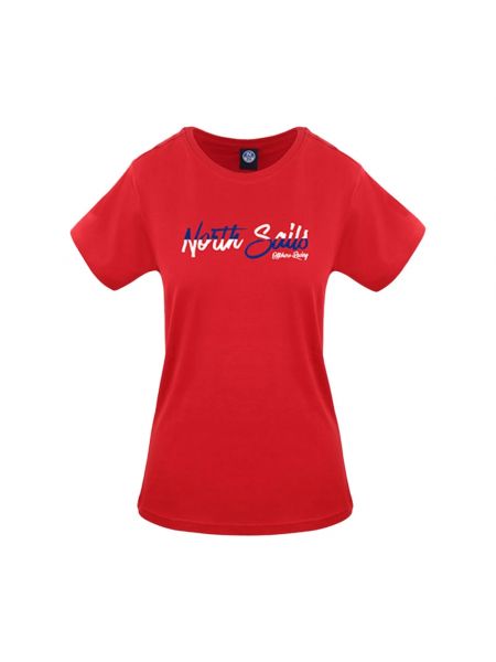 Einfarbige t-shirt mit kurzen ärmeln North Sails rot