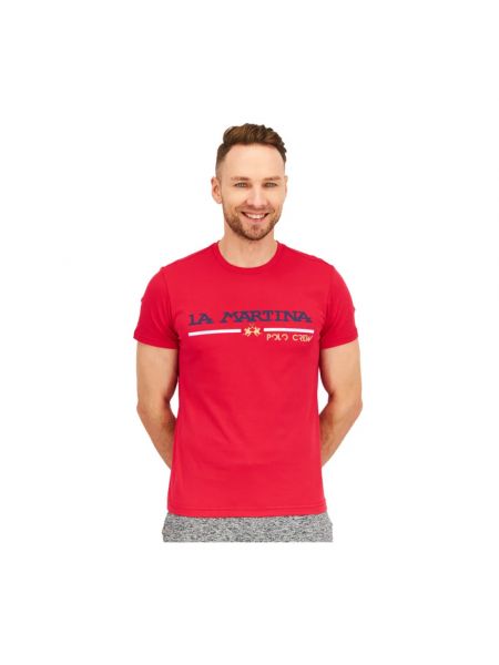 Jersey t-shirt mit print La Martina rot