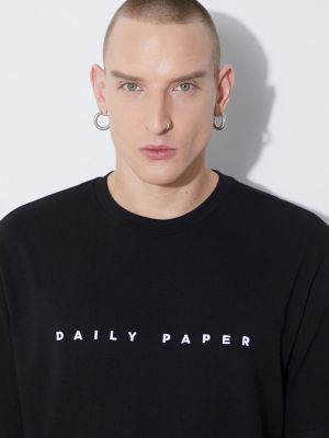 Bavlněné tričko s aplikacemi Daily Paper černé