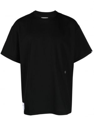 Oversize t-shirt mit stickerei Wtaps schwarz