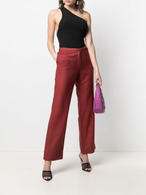 Pantalones de cintura alta Chanel Pre-owned rojo