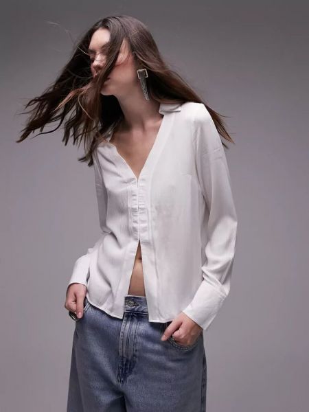 Блузка с длинным рукавом Topshop белая