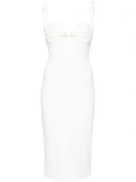 Midi šaty s mašlí Elisabetta Franchi bílé