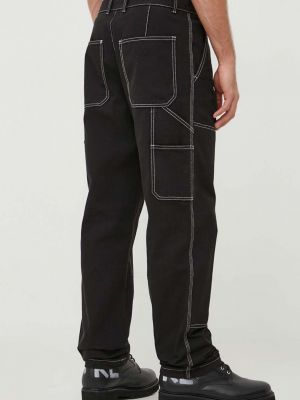 Pantaloni din bumbac United Colors Of Benetton negru