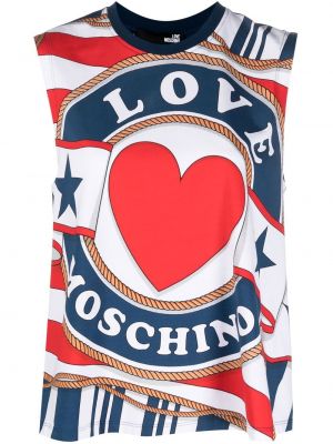 Top cu imagine cu motiv cu inimi Love Moschino