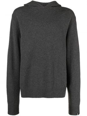 Плетен пуловер с качулка Mackintosh сиво