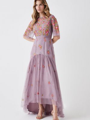 Длинное платье с вышивкой Coast фиолетовое