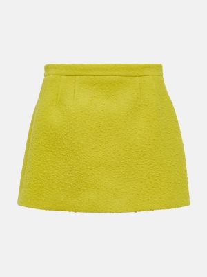 Μάλλινη φούστα mini Redvalentino κίτρινο
