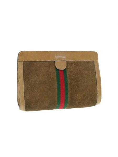 Bolso clutch de cuero Gucci Vintage marrón