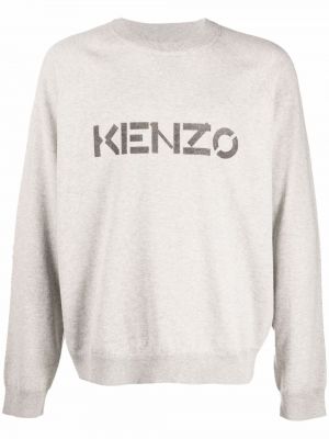 Długi sweter wełniane z nadrukiem z długim rękawem Kenzo