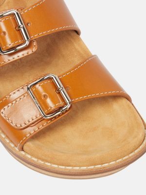 Kožené sandále Chloã© hnedá