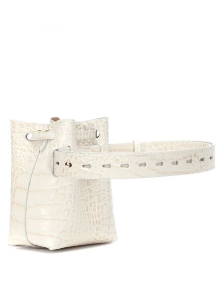 Кожаный колан от изкуствена кожа Nanushka бяло