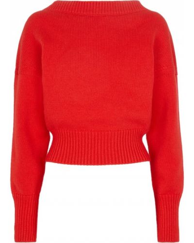 Sweter wełniany z kaszmiru Alexander Mcqueen - pomarańczowy