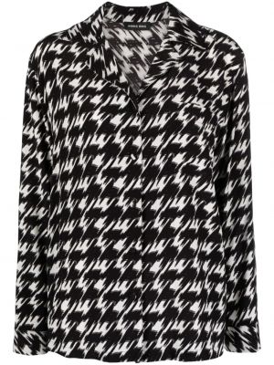 Bluza s printom s houndstooth uzorkom od krep Anine Bing