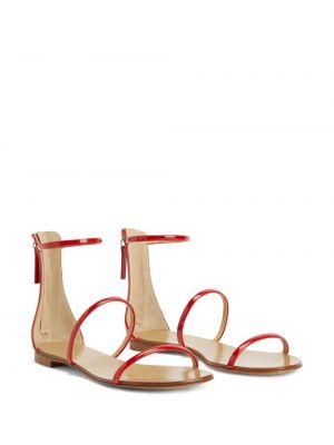 Leder sandale ohne absatz Giuseppe Zanotti rot